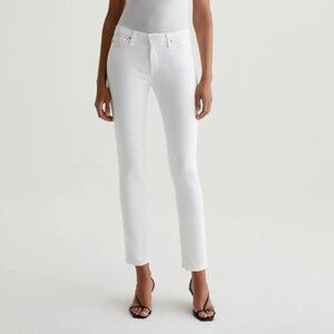 AG Adriano Goldschmied Prima Ankle Cigarette Ankle White Jeans